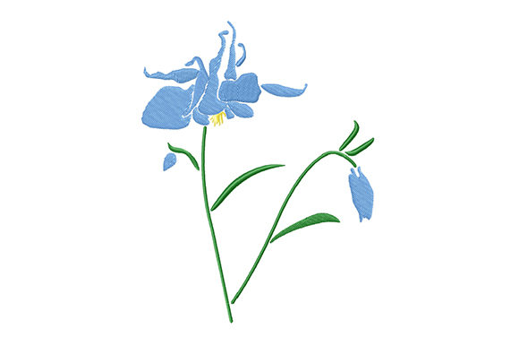 Blue Columbine Flower: A Festive Embroidery Choice