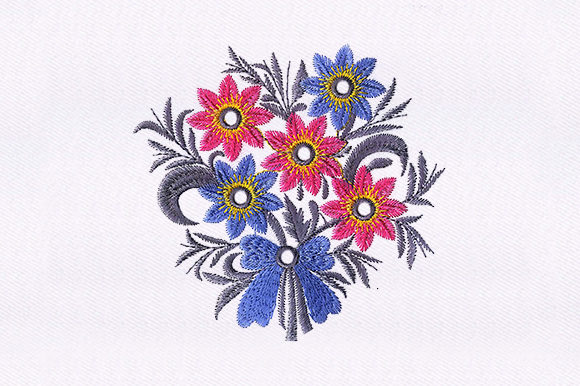 Bouquet Flowers Design: A Versatile Embroidery Asset