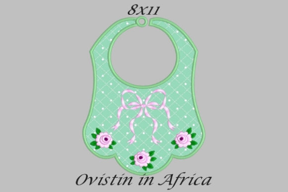 Charming Green Baby Bib with Roses: A Holiday Must