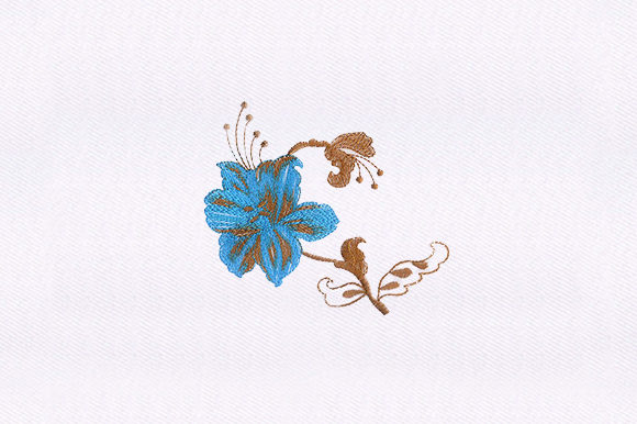 Cyan Flower Design: A Fresh and Versatile Embroidery Choice