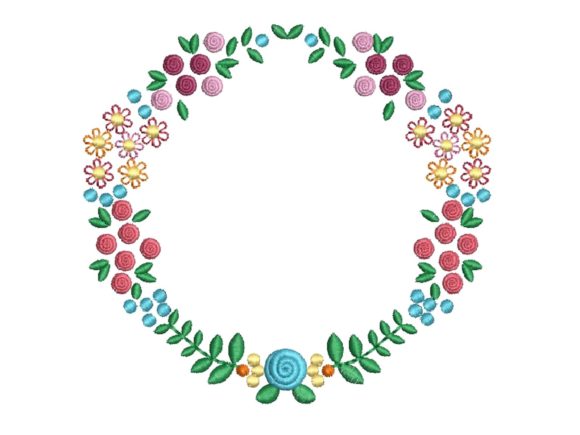 Flower and Roses Circle: A Charming Embroidery Design