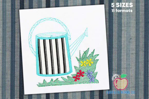 Garden Watering Jug Applique for Chic Apparel