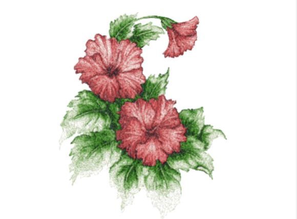 Hibiscus: A Charming Vintage Embroidery Design