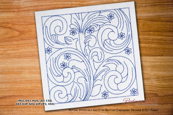 Leaves Abstracts Design Redwork: A Seasonal Delight