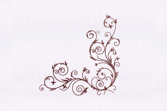 Maroon Stem Vines: A Versatile Embroidery Design