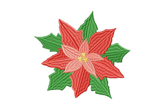 Poinsettia Christmas Star: A Festive Embroidery Design