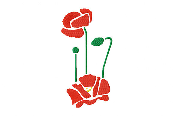 Poppy Flowers for Embroidery Projects