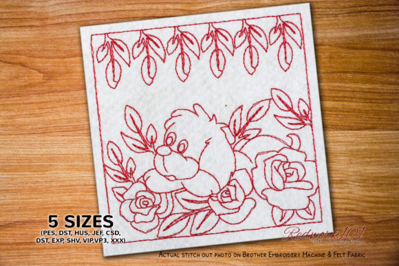 Puppy Sleeps in Flowers: A Charming Holiday Embroidery
