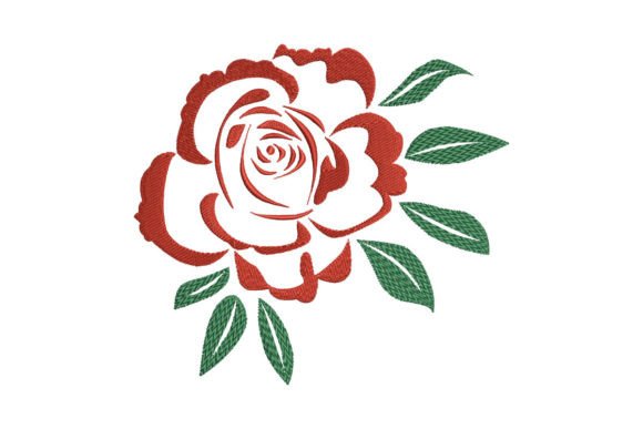Red Rose Silhouette: A Versatile Holiday Embroidery