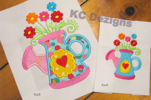 Spring Can with Flowers Applique: A Festive Touch