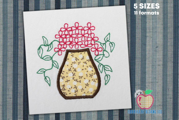 Spring Flowers in Pot: A Charming Applique Design