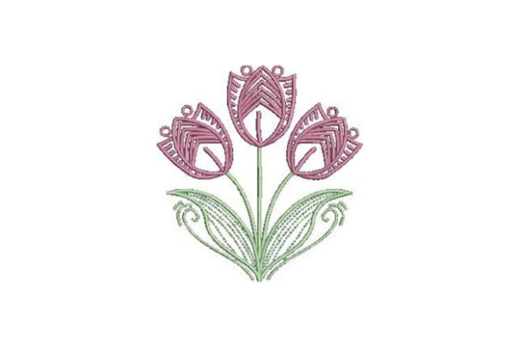Tulips Outline Flowers: A Spring Embroidery Gem