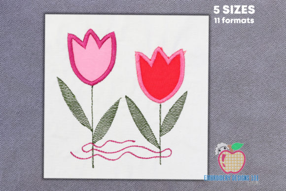 Two Pink Tulips: A Delicate Touch for Apparel